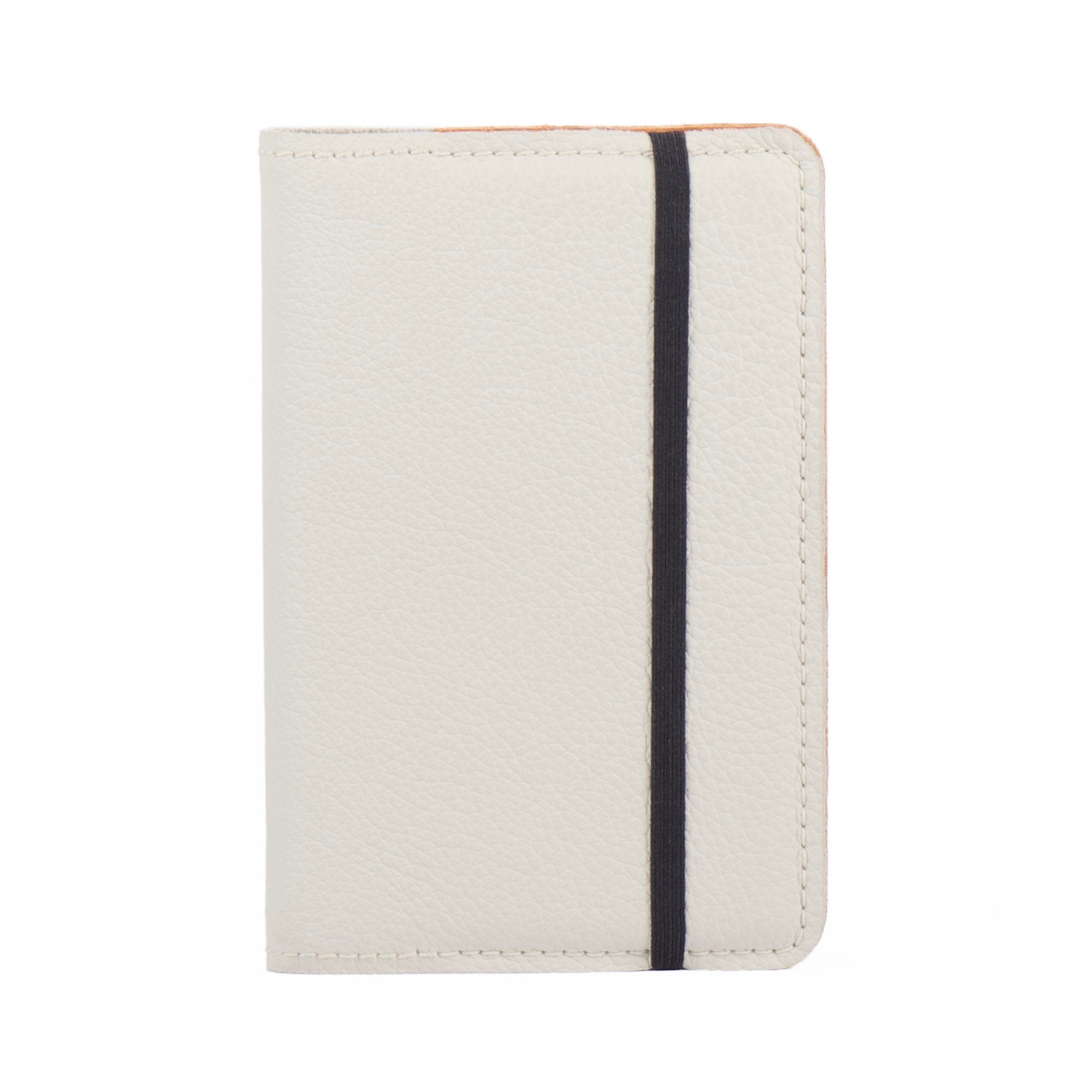 Pocket Notebook Cover, Pacific Leather in Fog, Strap closure detail