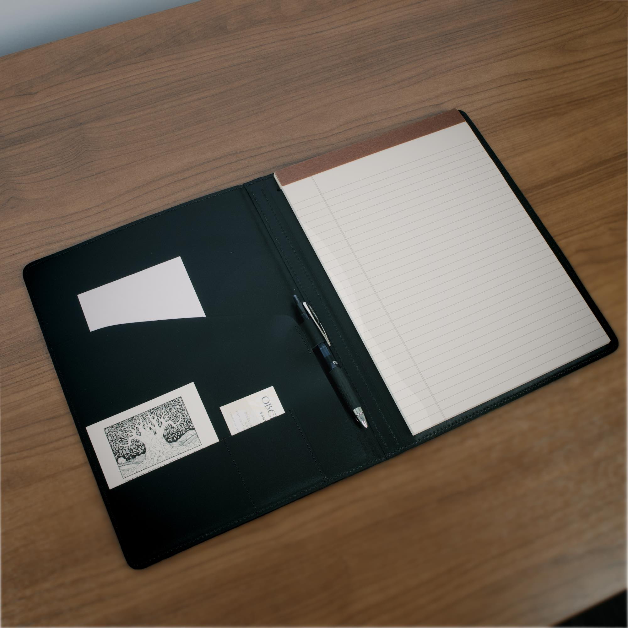 Vintner large portfolio in black cyclone by sonoma county leather open lifestyle