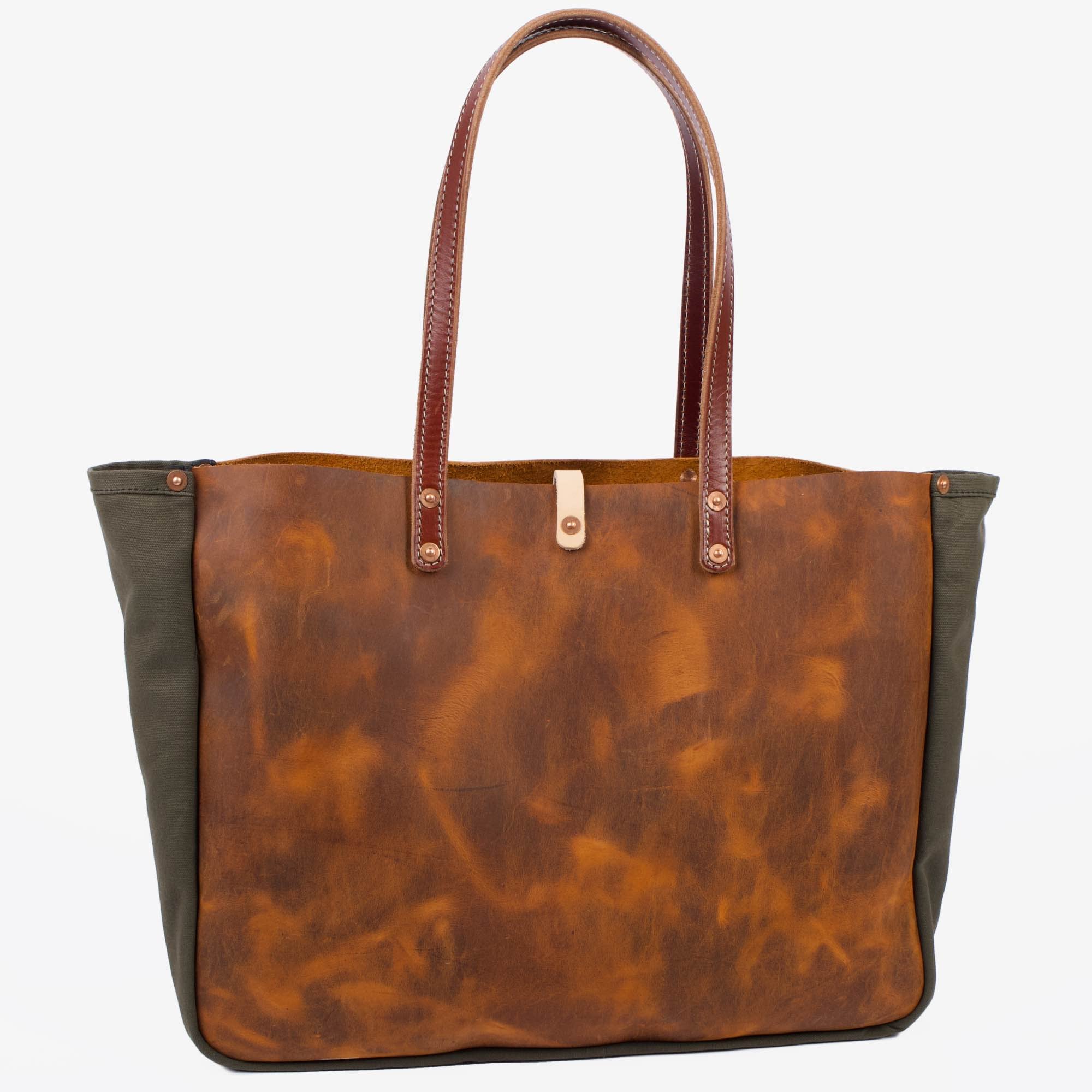 Moon mountain tote by sonoma county leather back