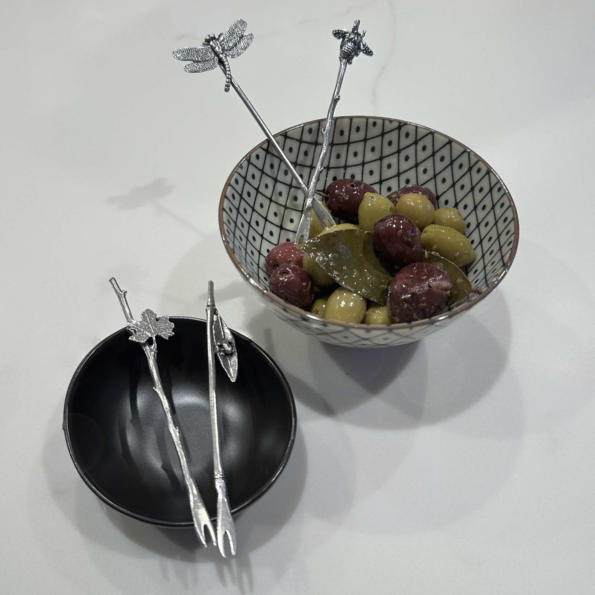 Hand-cast pewter appetizer picks by sonoma county leather lifestyle