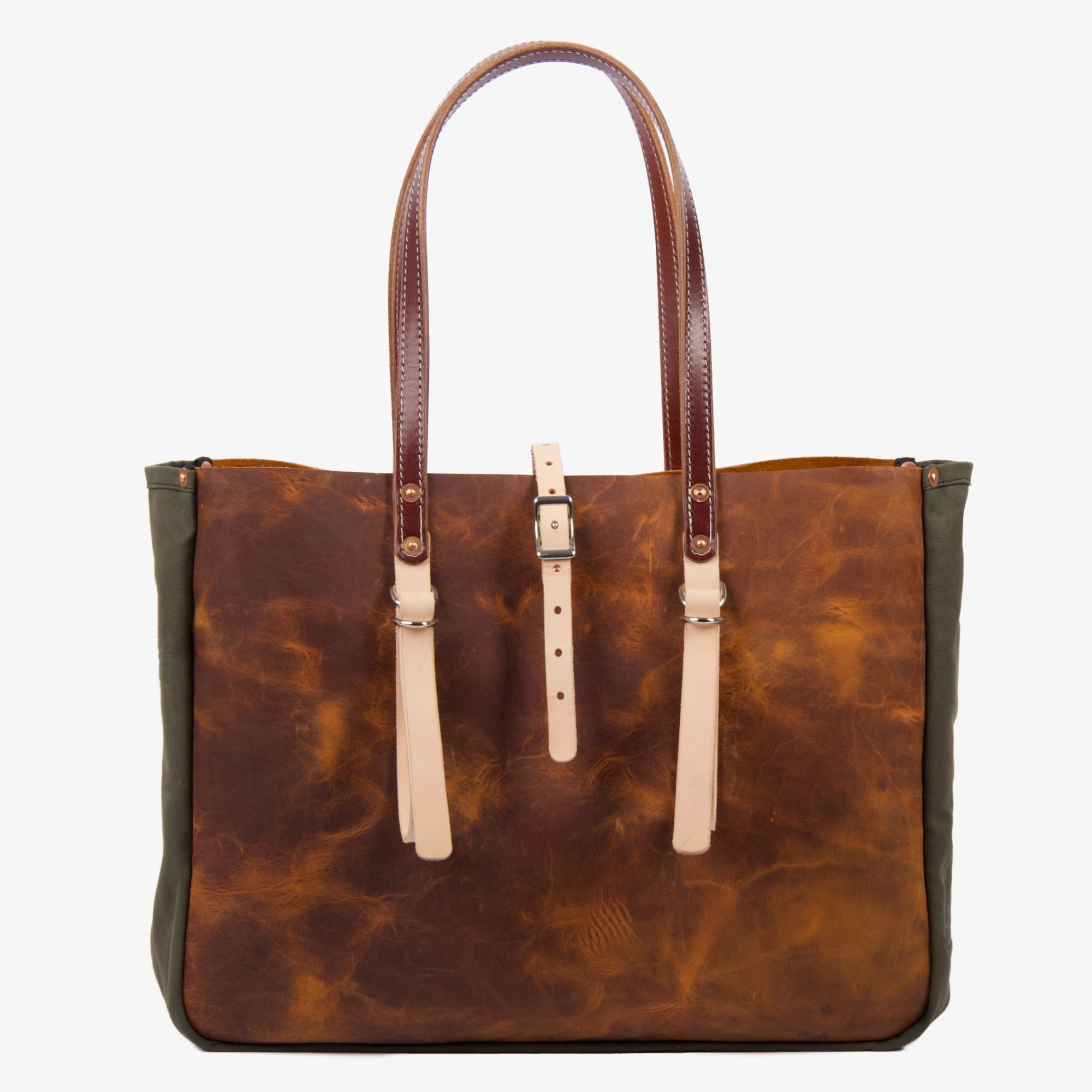 Moon mountain tote by sonoma county leather front