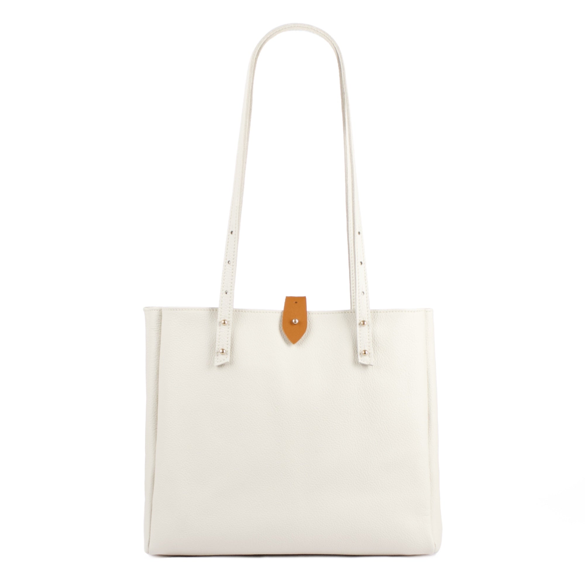 Sonoma tote in fog pacific by sonoma county leather front