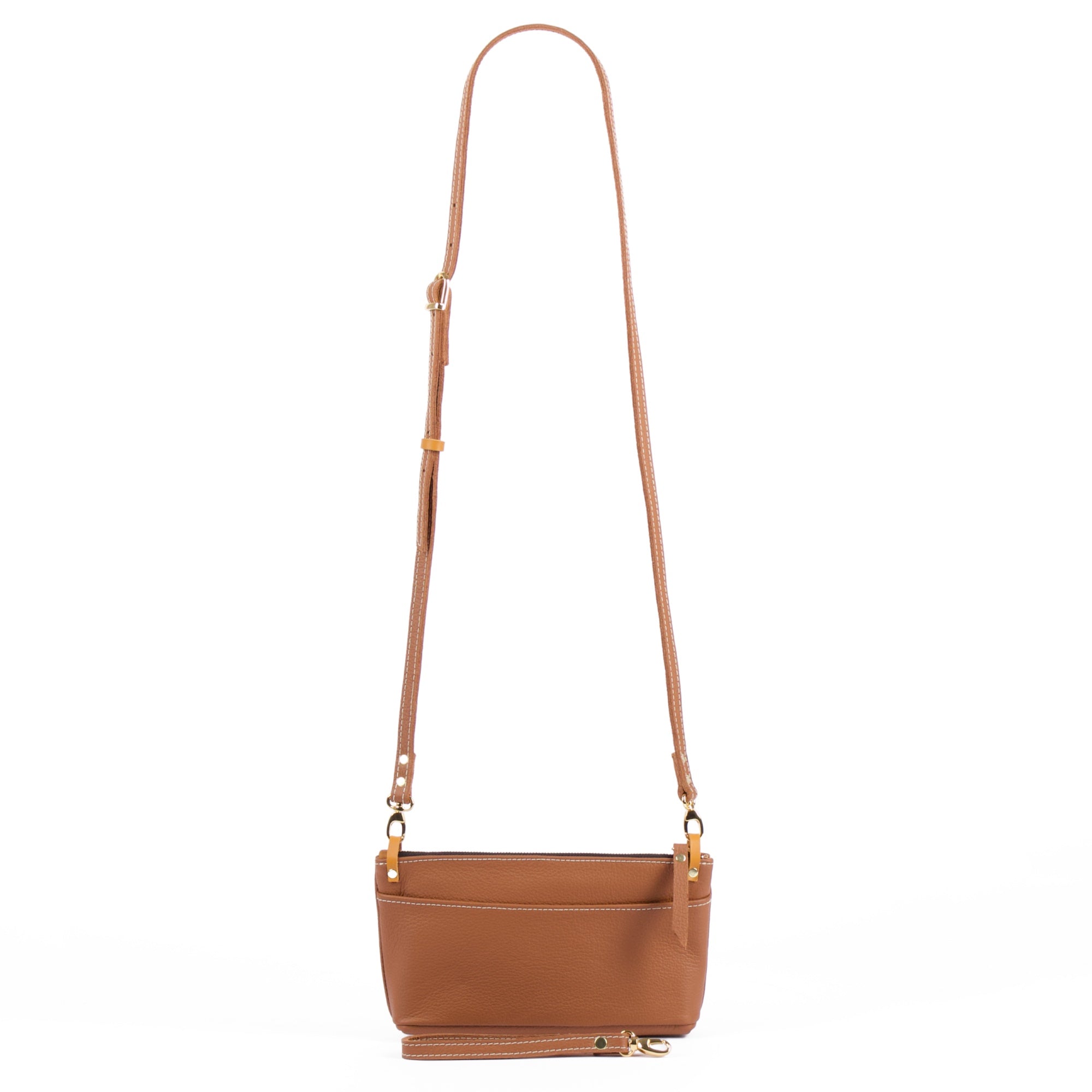 Paula crossbody/wristlet in pacific brandy by sonoma county leather front full