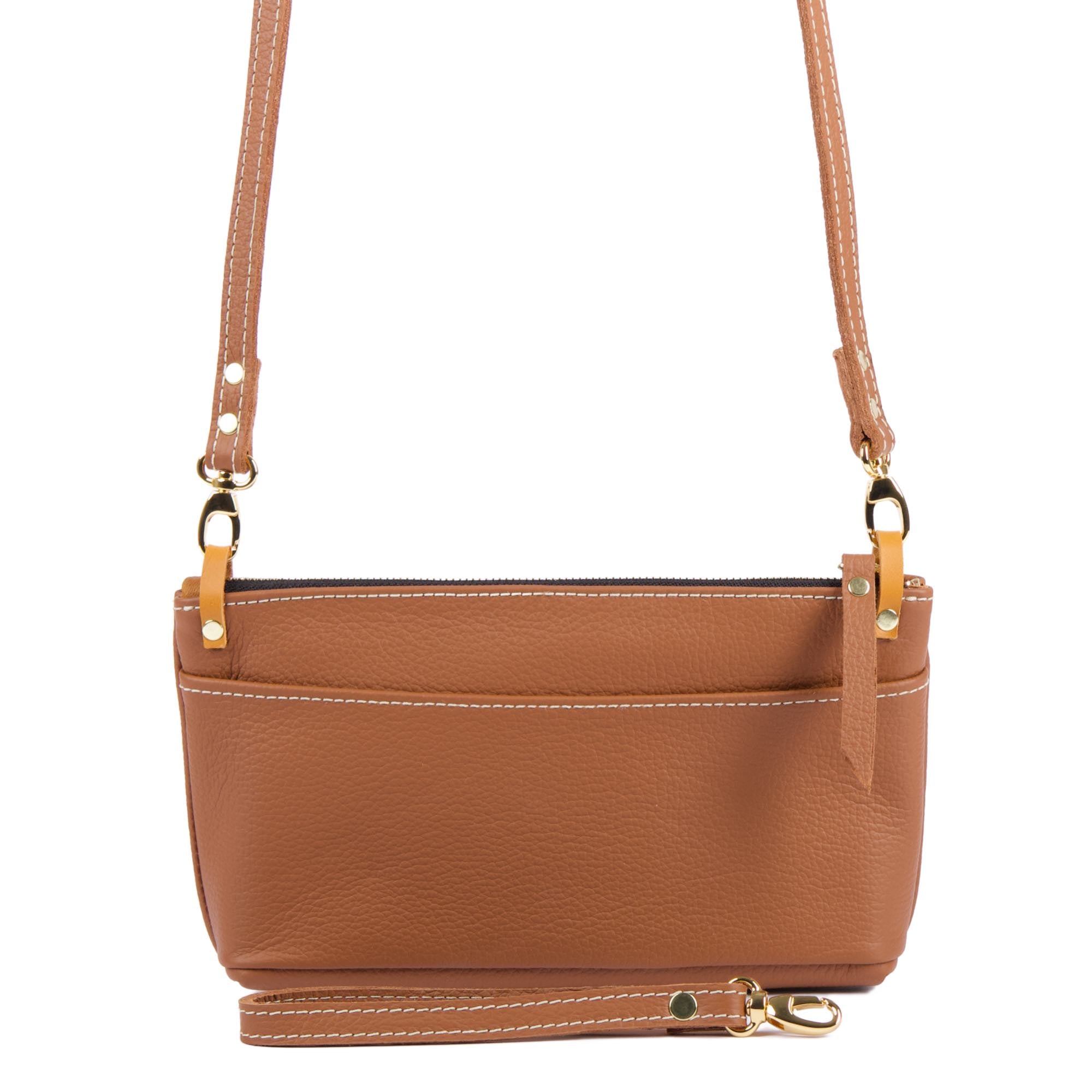 Paula crossbody/wristlet in pacific brandy by sonoma county leather front