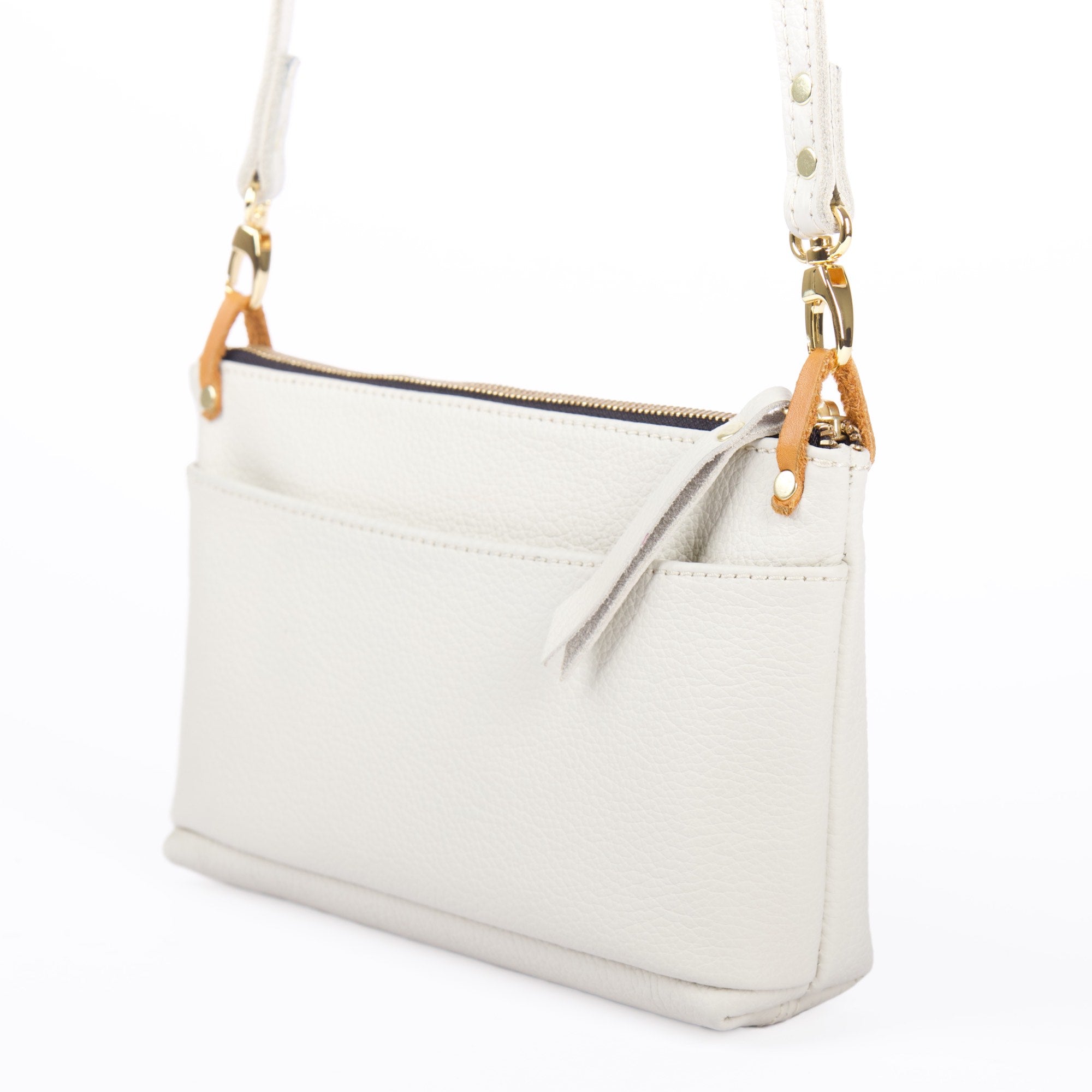 Paula crossbody/wristlet in pacific fog by sonoma county leather diagonal