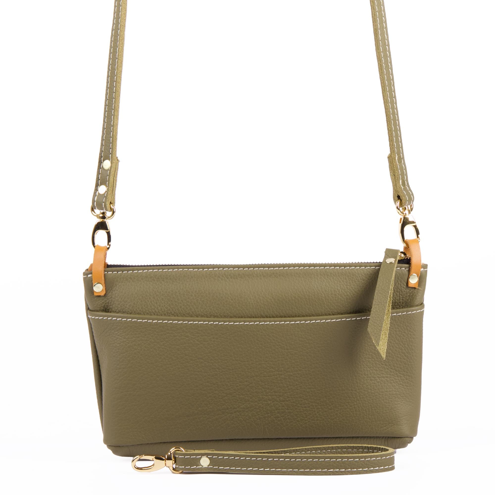 Paula crossbody/wristlet in pacific sage by sonoma county leather front