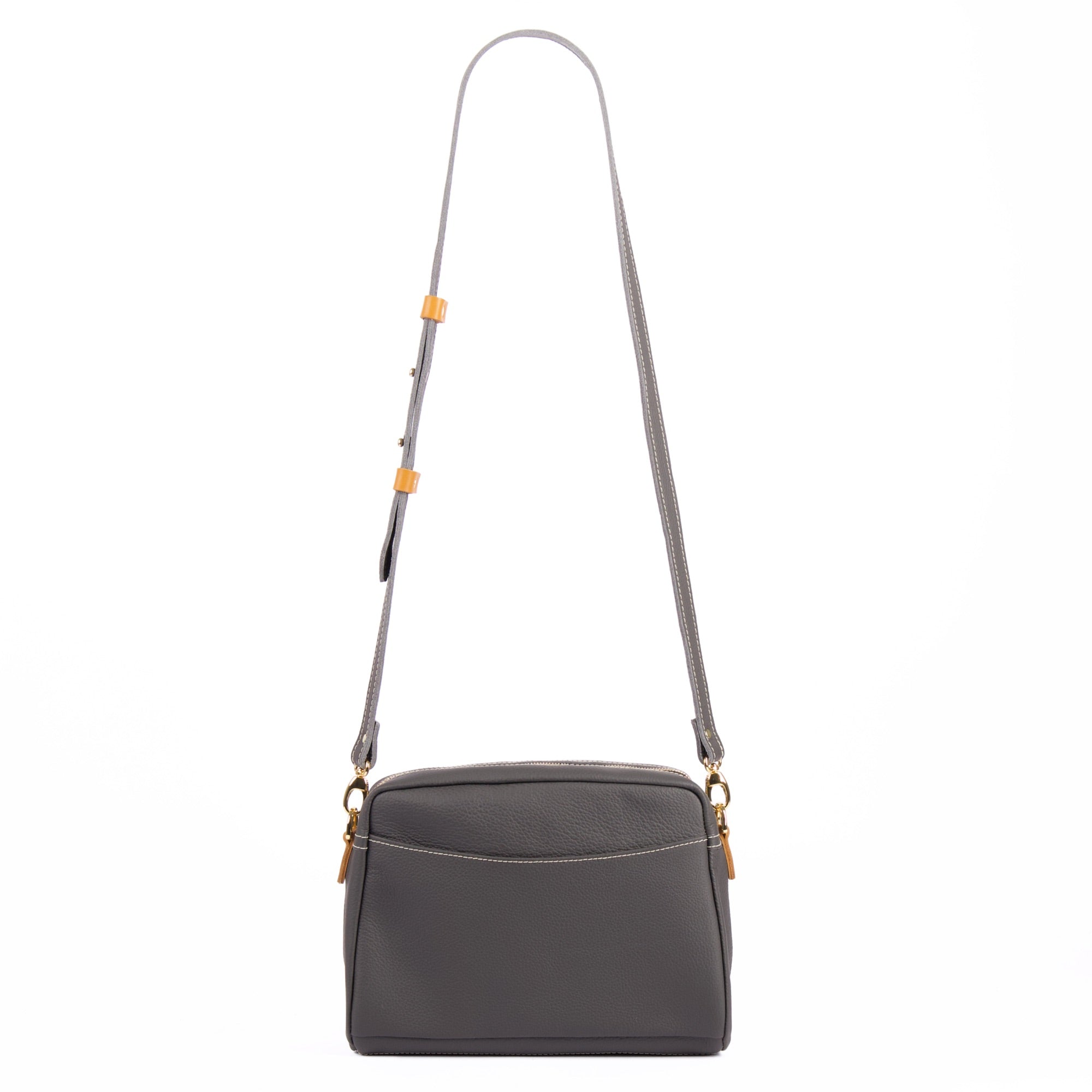 Sonoma County Leather Retro Crossbody with Pacific Leather in Charcoal