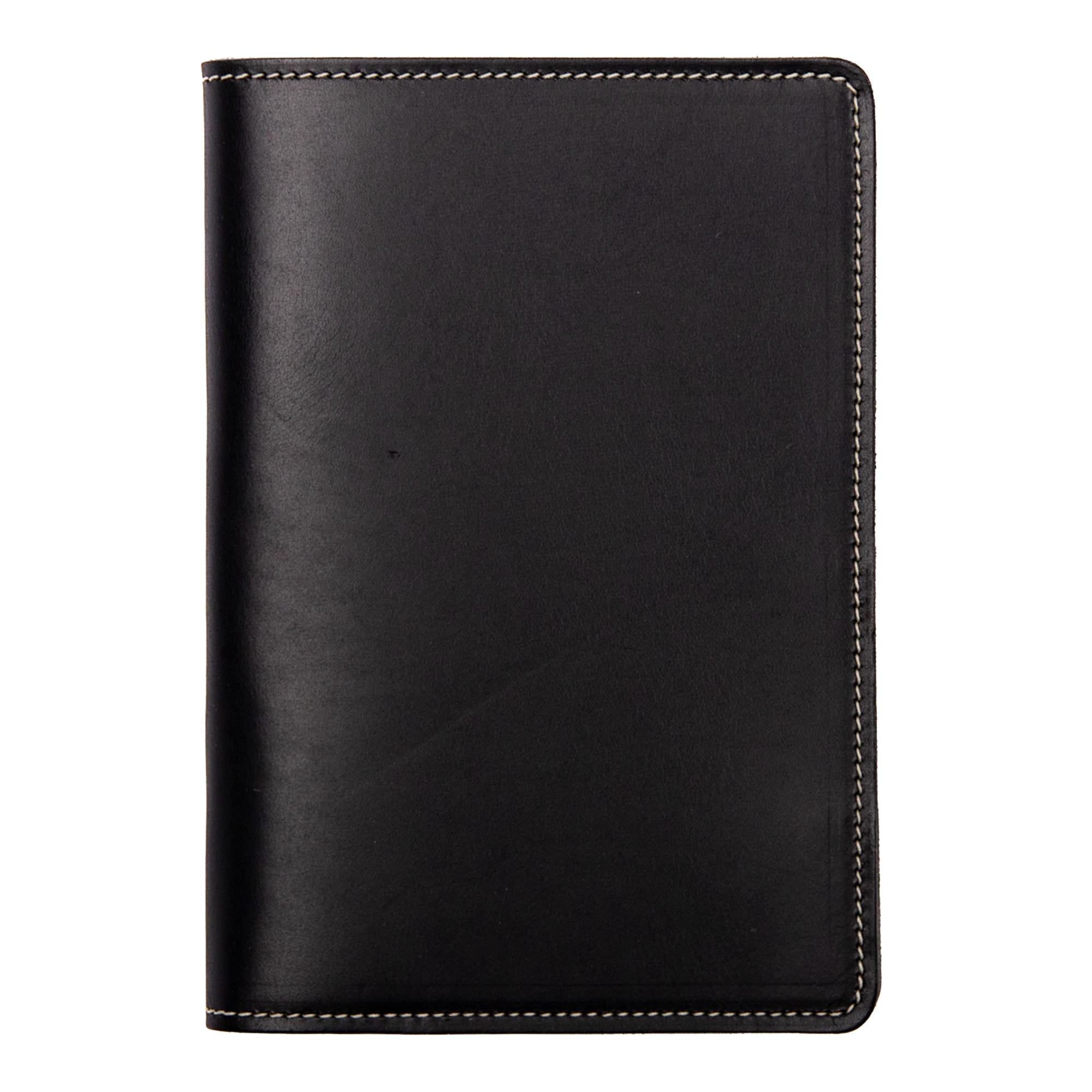 Vintner small portfolio in black cyclone by sonoma county leather front