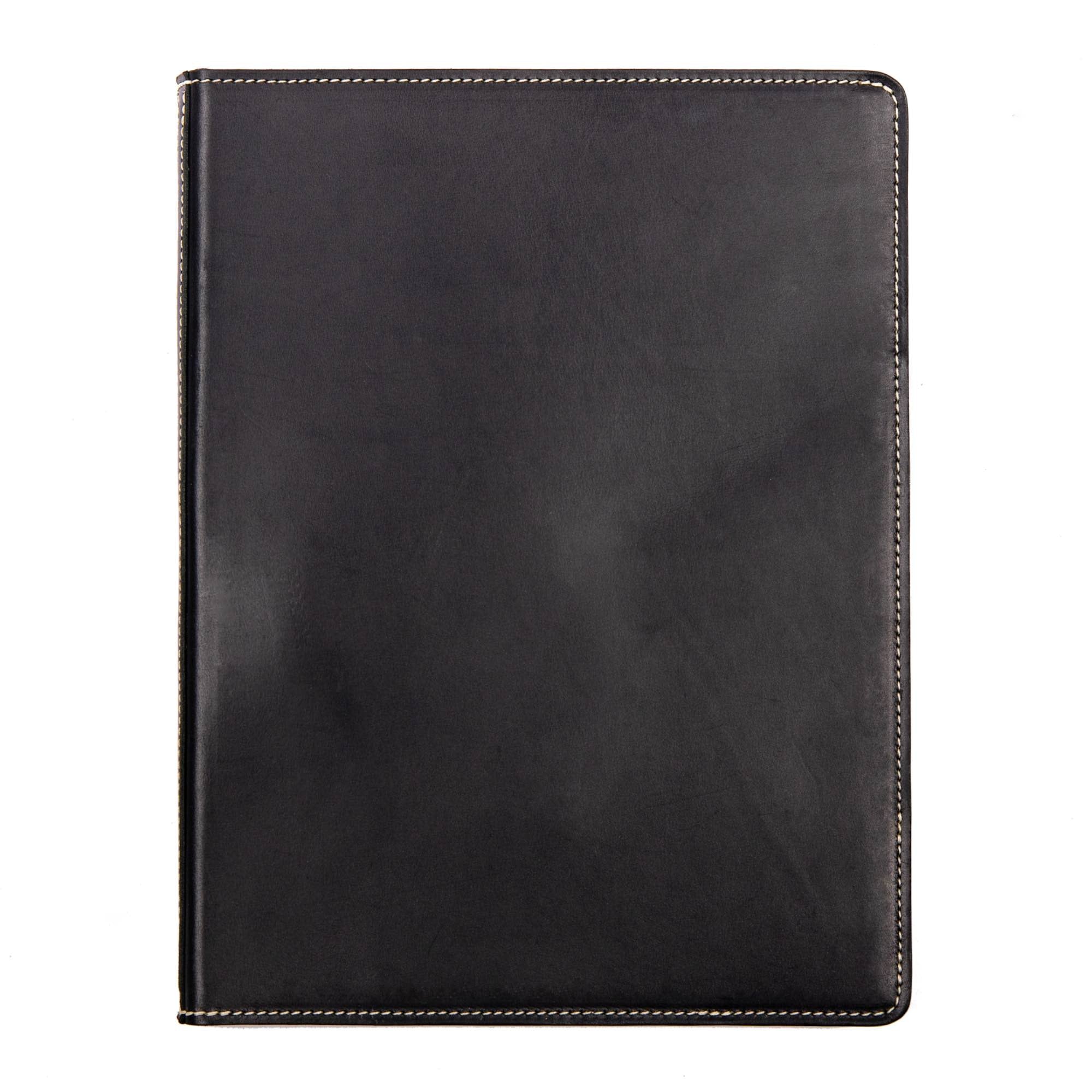 Vintner large portfolio in black cyclone by sonoma county leather front