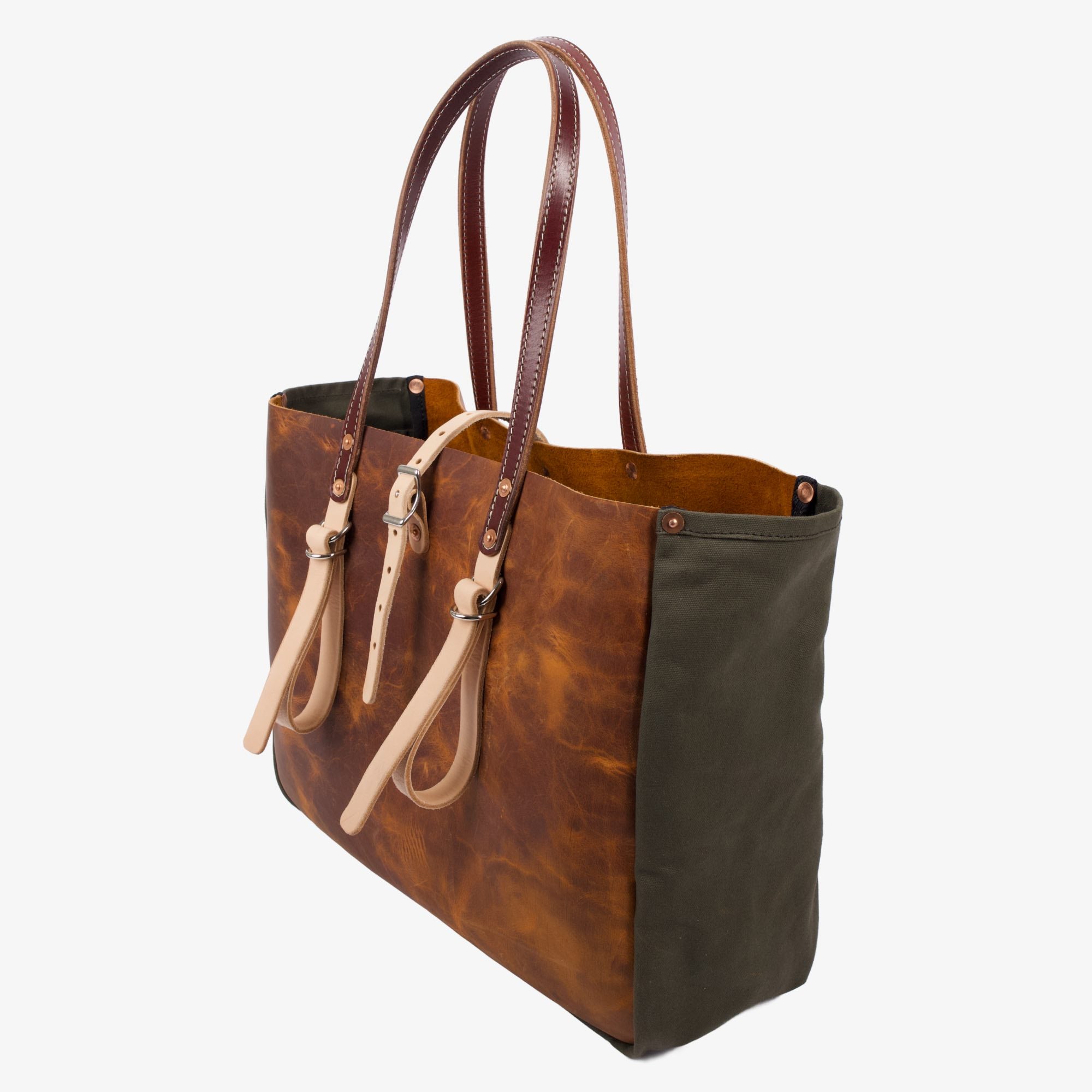 Moon mountain tote by sonoma county leather side