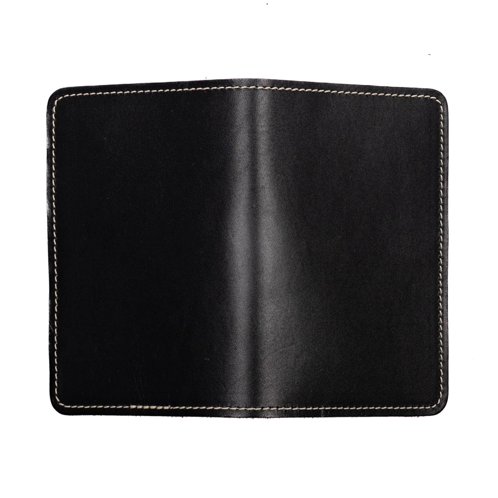 Vintner pocket notebook in black cyclone by sonoma county leather open