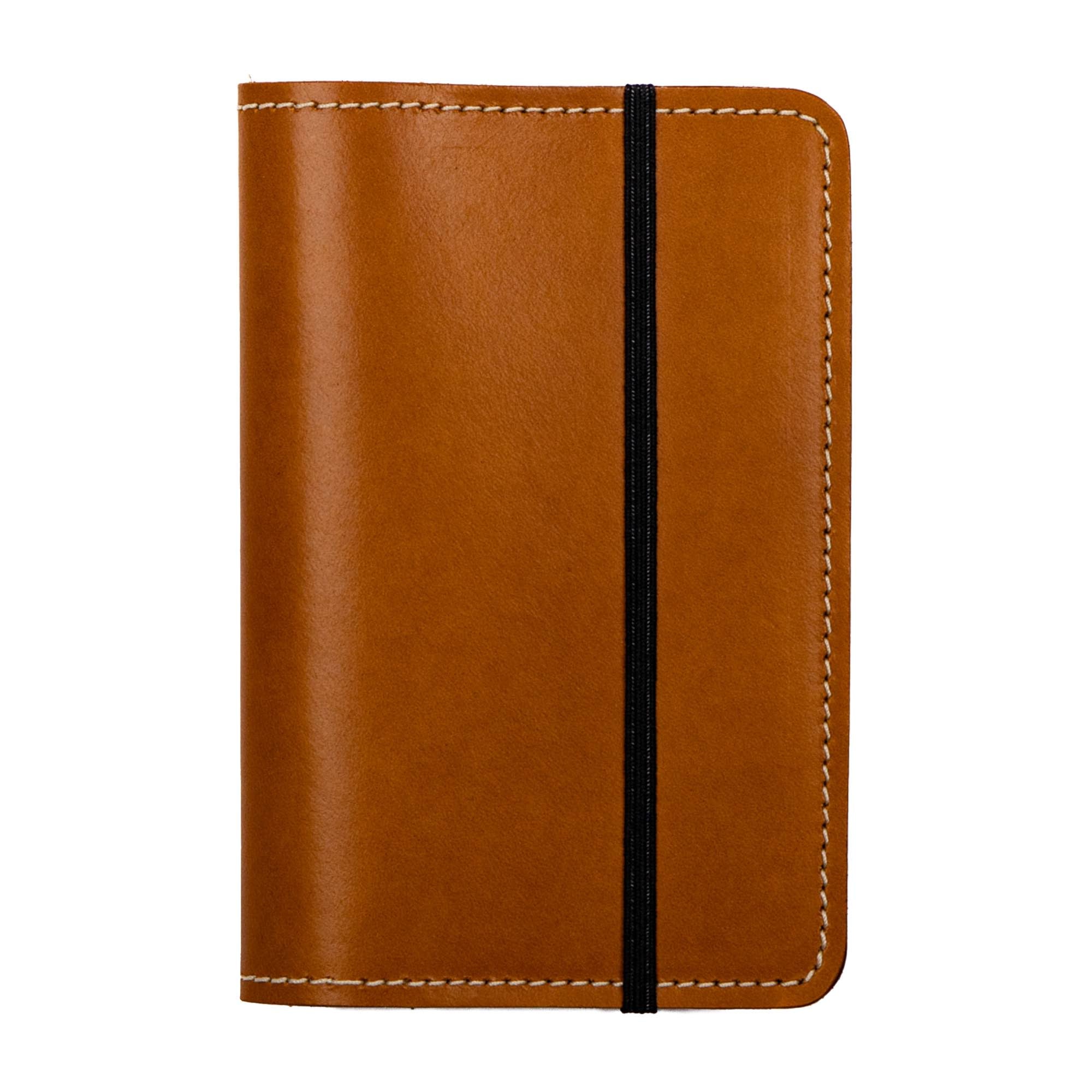 Vintner pocket notebook in canyon cyclone by sonoma county leather front closed