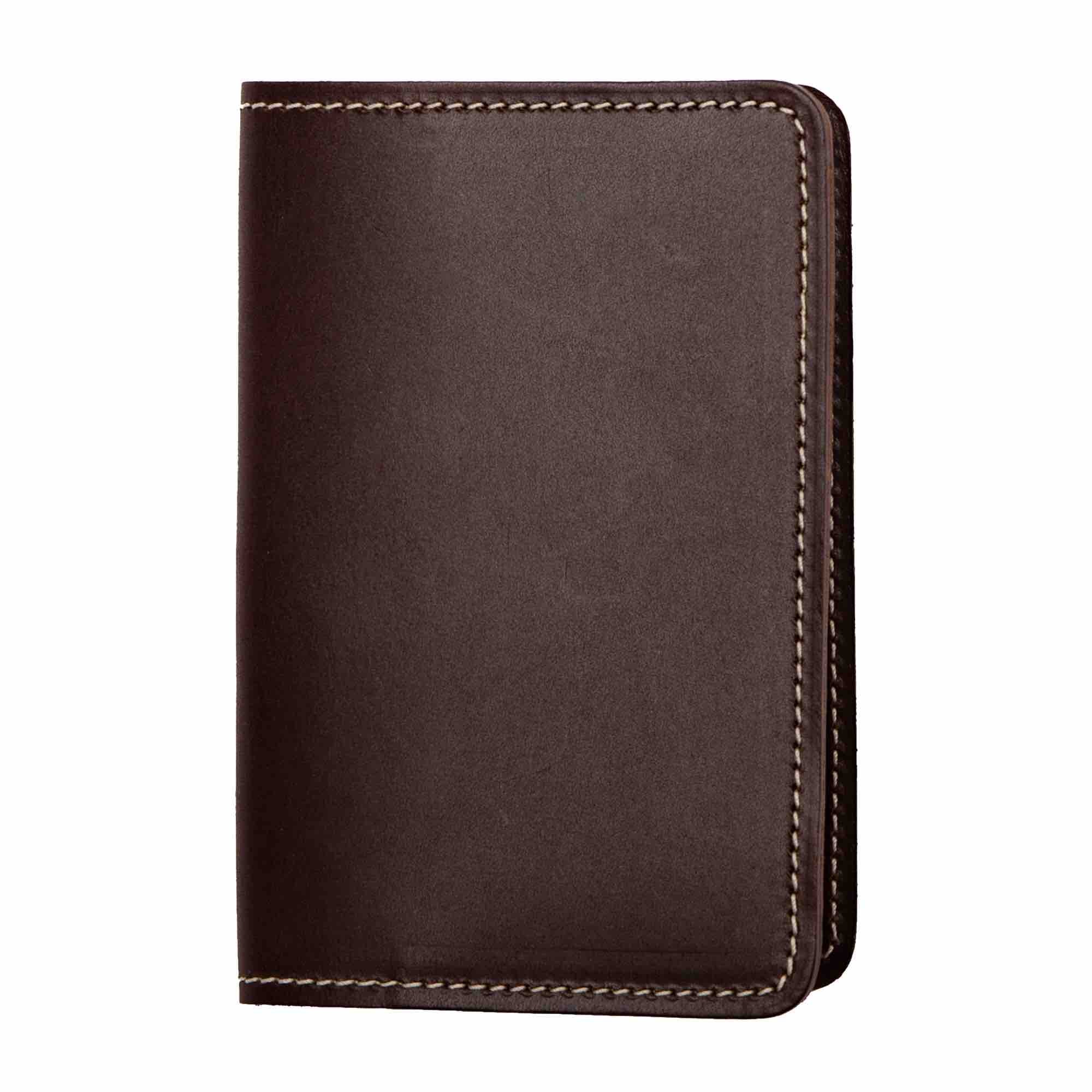 Vintner pocket notebook in espresso cyclone by sonoma county leather front