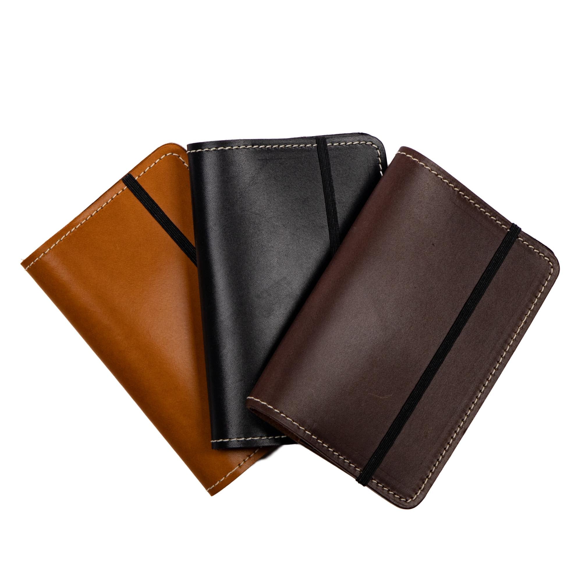 Vintner pocket notebook in cyclone by sonoma county leather trio closed